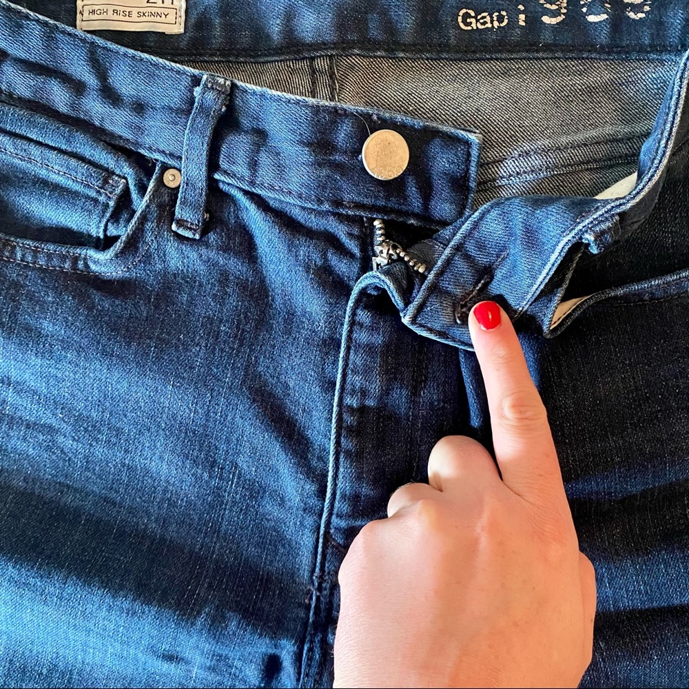 🎉HP!!🎉GAP HIGH RISE SKINNY Dark Wash Jean - Picture 10 of 10